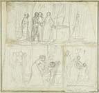 CHERUBINO CORNIENTI, Compositional Sketches, black chalk